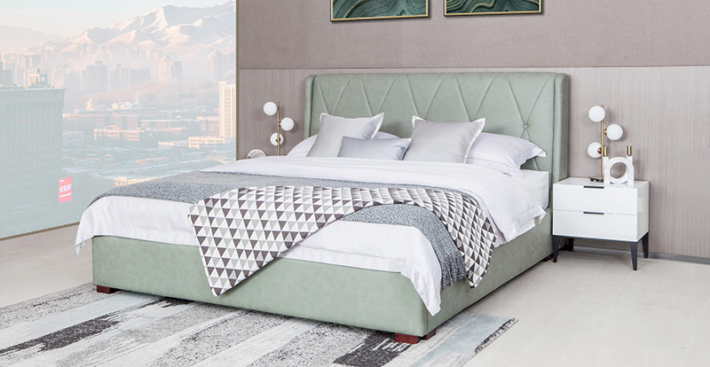 Moderní minimalistická technologie Ložnice Látková postel Pull Point Double Bed A20003